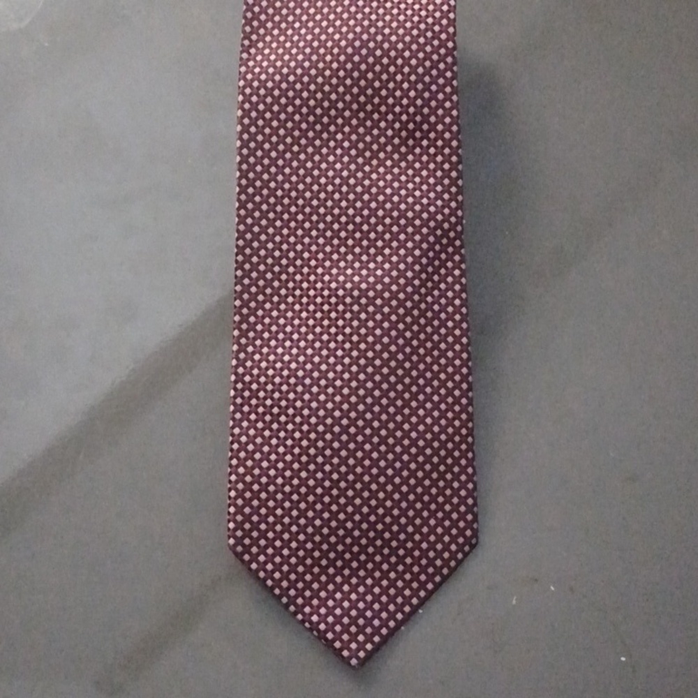 Joseph Abboud Burgundy, Brown and Pink Patterned Tie